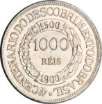 Серебряная монета 1000 реалов (1000 Réis) Бразилия