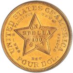 Золота монета 4 Dollars (4 долари) США