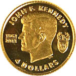 Золота монета 4 долари Віргінських островів