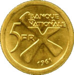 Золота монета 5 Франків (5 Francs) Конго