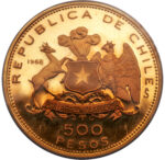 Золота монета 500 Песо (500 Pesos) Чилі