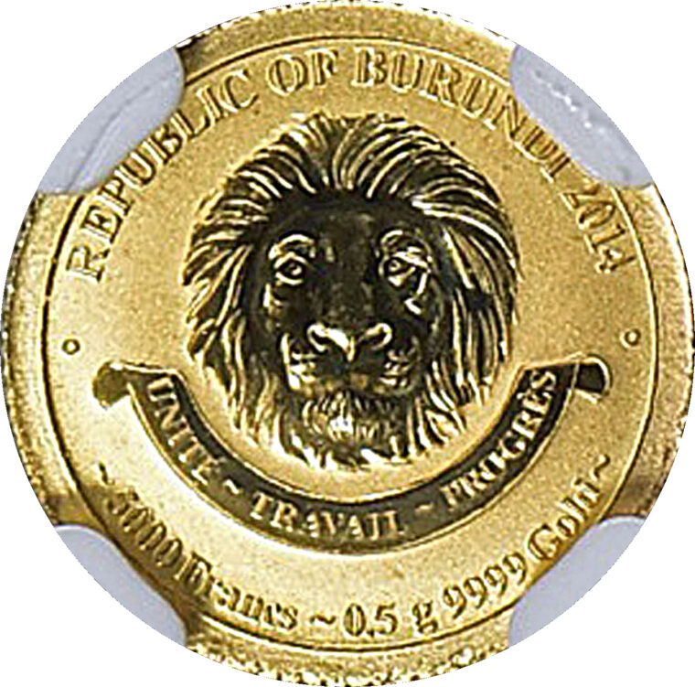 Золотая монета 5000 Франков (5000 Francs) Бурунди