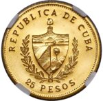 Золота монета 25 Песо (25 Pesos) Куба