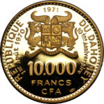 Золота монета 10 000 Франків Беніна