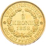 Золота монета 1/2 крони Австро-Угорщини.