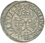 Серебряная монета Двойной Денарий Средневековой Литвы