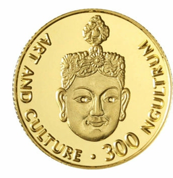 Золотая монета 300 Нгултрумов (300 Ngultrums) Бутана