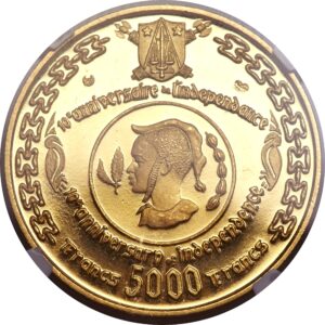 Золотая монета 5000 Франков (5000 Francs) Камеруна