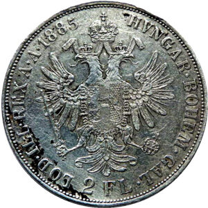 Серебряная монета 2 Флорина (1 Florins) Австро-Венгрия