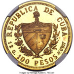 Золота монета 100 Песо (100 Pesos) Куба
