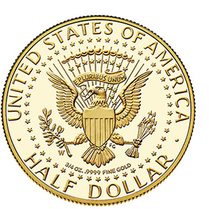 Золотая монета 1/2 доллара (Half dollar) США
