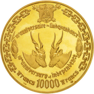 Золотая монета 10 000 Франков (10 000 Francs) Камеруна