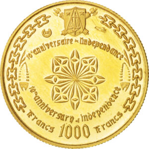Золотая монета 1000 Франков (1000 Francs) Камеруна