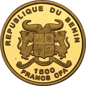 Золотая монета 1500 Франков Бенина