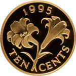 Золота монета 10 центів Бермудських островів