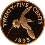 Золота монета 25 центів Бермудських островів