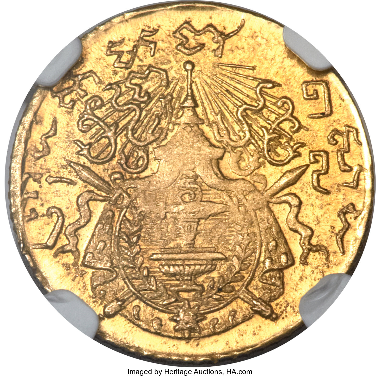 Золотая монета 50 Сантимов (50 Centimes) Камбоджа