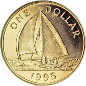 Золотая монета 1 доллар Бермудских островов