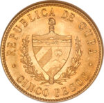 Золота монета 5 Песо (5 Pesos) Куба