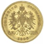 Золота монета 4 флорини (10 франків) Австро-Угорщини