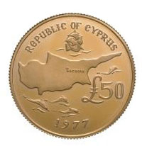 Золотая монета 50 Фунтов (50 Pounds) Кипр