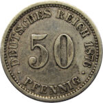 Серебряная монета 50 Пфеннигов (50 Pfennig) Германия