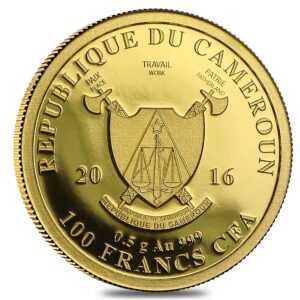 Золотая монета 100 Франков (100 Francs) Камеруна