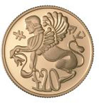 Золотая монета 20 Фунтов (20 Pounds) Кипр