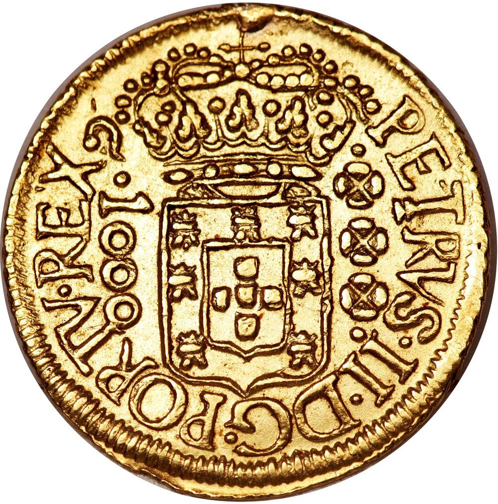 Золотая монета 800 рейсов (800 Réis) Бразилия