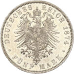 Серебряная монета 5 Марок (5 Mark) Германия