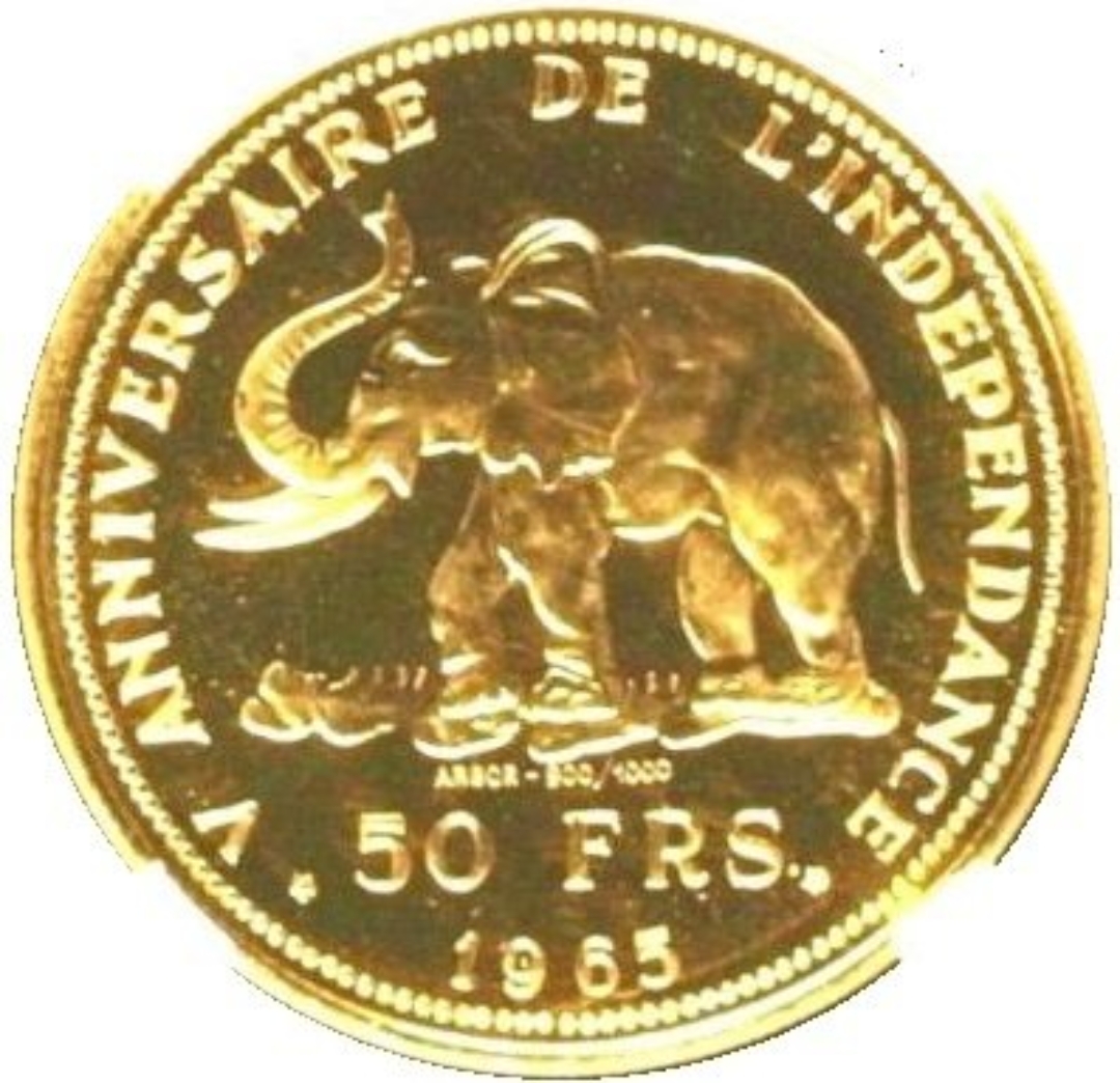 Золотая монета 50 Франков (50 Francs) Конго