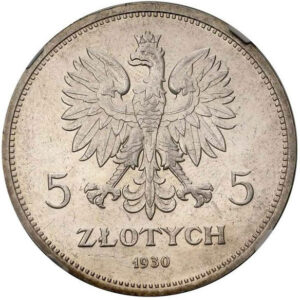 Серебряная монета 5 Злотых (5 Złotych) Польша
