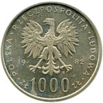 Серебряная монета 1000 Злотых (1000 Złotych) Польша