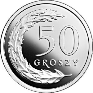 Серебряная монета 50 Грошей (50 Groszy) Польша