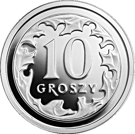 Серебряная монета 10 Грошей (10 Groszy) Польша