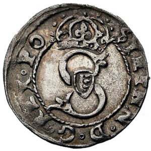 Серебряная монета Шеляг (1/3 Гроша) Средневековой Польши