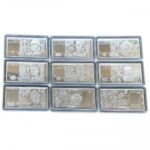 Набор серебряных мини-банкнот от 1 до 500 гривен 2008 года, Украина