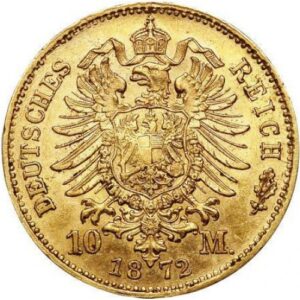 Золотая монета 10 марок Германия