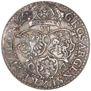 Серебряная монета Грош Средневековой Польши