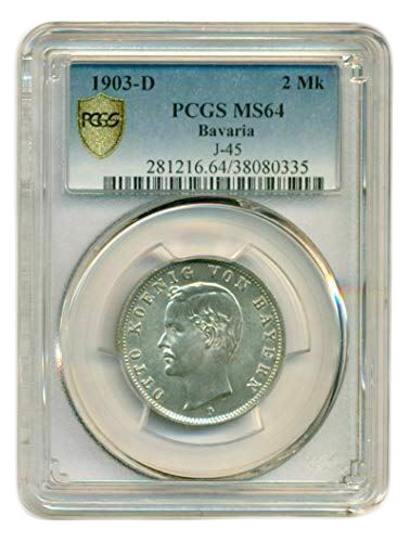 Серебряная монета 2 Марки (2 Mark) Германии в слабе