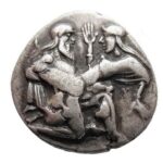 Серебряная монета Статер Древней Греции