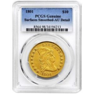 Золотая монета 10 Долларов США в слабе