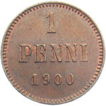 Мідна монета 1 пенні Миколи 2 (для Фінляндії)