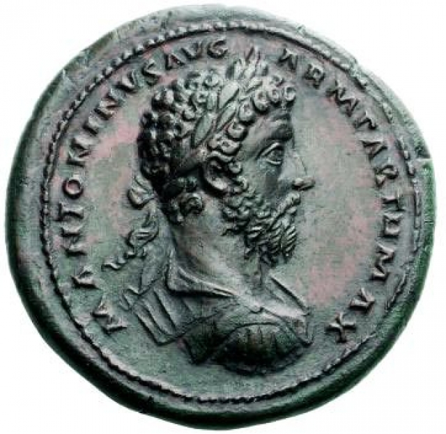 Медная монета Медальон древнего Рима